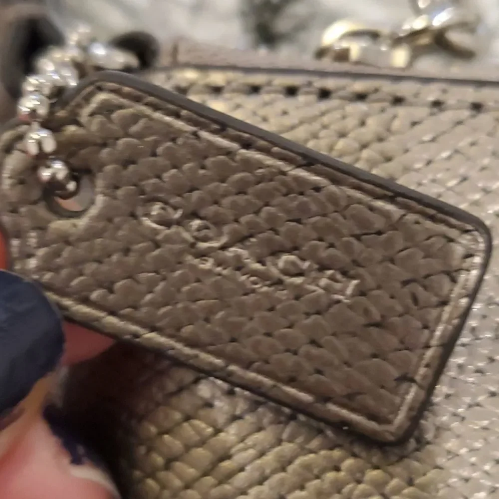 Cute metallic Coach bow wristlet